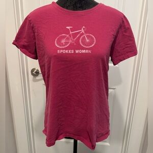 Life Is Good Women's Raspberry Graphic Tee large B
